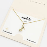 93728, 14K GOLD DIPPED HIGH HEEL SHOE CZ PENDANT NECKLACE
