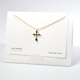 93730, 14K GOLD DIPPED, DAINTY CROSS CZ PENDANT NECKLACE
