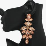 93732, OVERSIZED MULTI SHAPE RHINESTONE EVENING EARRING, WEDDING, BRIDAL, PROM