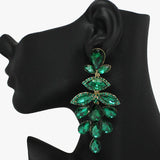 93732, OVERSIZED MULTI SHAPE RHINESTONE EVENING EARRING, WEDDING, BRIDAL, PROM