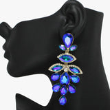 93732, OVERSIZED MULTI SHAPE RHINESTONE EVENING EARRING, WEDDING, BRIDAL, PROM