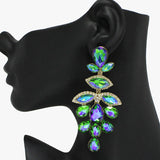 93732, OVERSIZED MULTI SHAPE RHINESTONE EVENING EARRING, WEDDING, BRIDAL, PROM