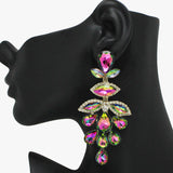93732, OVERSIZED MULTI SHAPE RHINESTONE EVENING EARRING, WEDDING, BRIDAL, PROM