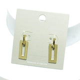 Geometric Rectangle Metal Post Earring - view 2