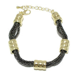 93752, ROUNDED BARREL ACCENT METAL BRACELET