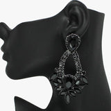 93762, MARQUISE RHINESTONE ACCENT EVENING EARRING, WEDDING, BRIDAL, PROM