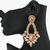 93762, MARQUISE RHINESTONE ACCENT EVENING EARRING, WEDDING, BRIDAL, PROM