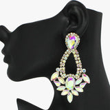 93762, MARQUISE RHINESTONE ACCENT EVENING EARRING, WEDDING, BRIDAL, PROM