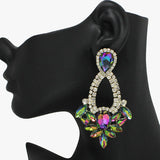 93762, MARQUISE RHINESTONE ACCENT EVENING EARRING, WEDDING, BRIDAL, PROM