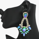 93762, MARQUISE RHINESTONE ACCENT EVENING EARRING, WEDDING, BRIDAL, PROM