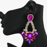 93762, MARQUISE RHINESTONE ACCENT EVENING EARRING, WEDDING, BRIDAL, PROM