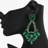 93762, MARQUISE RHINESTONE ACCENT EVENING EARRING, WEDDING, BRIDAL, PROM