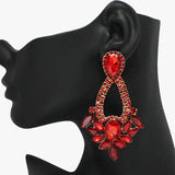 93762, MARQUISE RHINESTONE ACCENT EVENING EARRING, WEDDING, BRIDAL, PROM