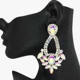 93762, MARQUISE RHINESTONE ACCENT EVENING EARRING, WEDDING, BRIDAL, PROM