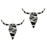 Western Steer Head Epoxy Accent Earring - view 2