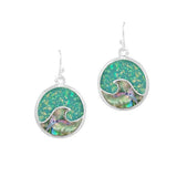 Ocean Wave Glitter Lucite Stone Earring