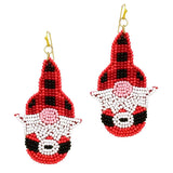 93771, CHRISTMAS GNOME SEED BEAD EARRING