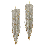 93775, LONG SEED BEAD FRINGE EARRING