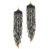 93775, LONG SEED BEAD FRINGE EARRING
