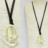 Heart Overlapped Long Pendant Necklace, Valentine's DAY
