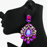 93813, MULTI SHAPE RHINESTONE EVENING EARRING, WEDDING, BRIDAL, PROM