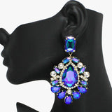 93813, MULTI SHAPE RHINESTONE EVENING EARRING, WEDDING, BRIDAL, PROM