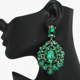 93813, MULTI SHAPE RHINESTONE EVENING EARRING, WEDDING, BRIDAL, PROM