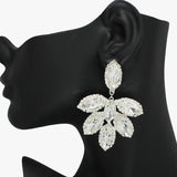 93839, MARQUISE RHINESTONE ACCENT EVENING EARRING, WEDDING, BRIDAL, PROM