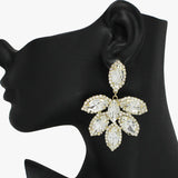 93839, MARQUISE RHINESTONE ACCENT EVENING EARRING, WEDDING, BRIDAL, PROM
