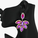 93839, MARQUISE RHINESTONE ACCENT EVENING EARRING, WEDDING, BRIDAL, PROM