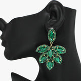 93839, MARQUISE RHINESTONE ACCENT EVENING EARRING, WEDDING, BRIDAL, PROM