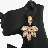 93839, MARQUISE RHINESTONE ACCENT EVENING EARRING, WEDDING, BRIDAL, PROM