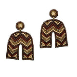 93891, ARCH CHEVRON PRINT SEED BEAD EARRING