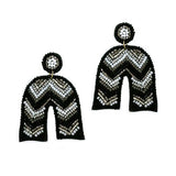 93891, ARCH CHEVRON PRINT SEED BEAD EARRING