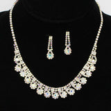 93897, ROUND ACCENT PAVE RHINESTONE EVENING NECKLACE