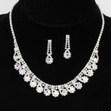 93897, ROUND ACCENT PAVE RHINESTONE EVENING NECKLACE