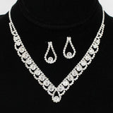 93902, ROUND ACCENT PAVE RHINESTONE EVENING NECKLACE, WEDDING, BRIDAL, PROM