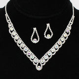 93902, ROUND ACCENT PAVE RHINESTONE EVENING NECKLACE, WEDDING, BRIDAL, PROM