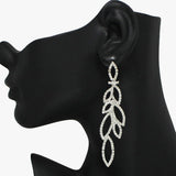 93904, MARQUISE PAVE RHINESTONE ACCENT EARRING, WEDDING, BRIDAL, PROM