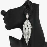 93905, PAVE RHINESTONE WITH MARQUISE CUBIC ZIRCONIA EARRING