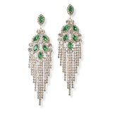 93905, PAVE RHINESTONE WITH MARQUISE CUBIC ZIRCONIA EARRING