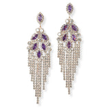 93905, PAVE RHINESTONE WITH MARQUISE CUBIC ZIRCONIA EARRING