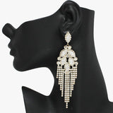 93905, PAVE RHINESTONE WITH MARQUISE CUBIC ZIRCONIA EARRING
