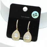93906, TEARDROP PAVE RHINESTONE WITH CUBIC ZIRCONIA EARRING
