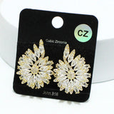 93914, MARQUISE ACCENT CUBIC ZIRCONIA WITH PAVE RHINESTONE EARRING