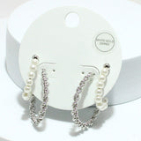 93919, 14K GOLD DIPPED BRAIDED METAL WITH PEARL BEAD EARRING