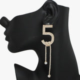 "5" Pave Rhinestone Drop Dangle Earring