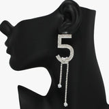 "5" Pave Rhinestone Drop Dangle Earring - view 2