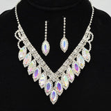 93925, MARQUISE RHINESTONE ACCENT EVENING NECKLACE, WEDDING, BRIDAL, PROM