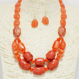 93940, MARBLE STONE BEADED NECKLACE
